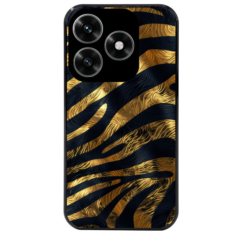 Coque noire taperso pour Honor X6B X5C X5C PLUS avec motif zebre gold protection antichoc personnalisée