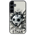 Coque noire taperso pour galaxy A06 A16 A26 A36 A56 avec motif foot beton personnalisee protection antichoc personnalisée