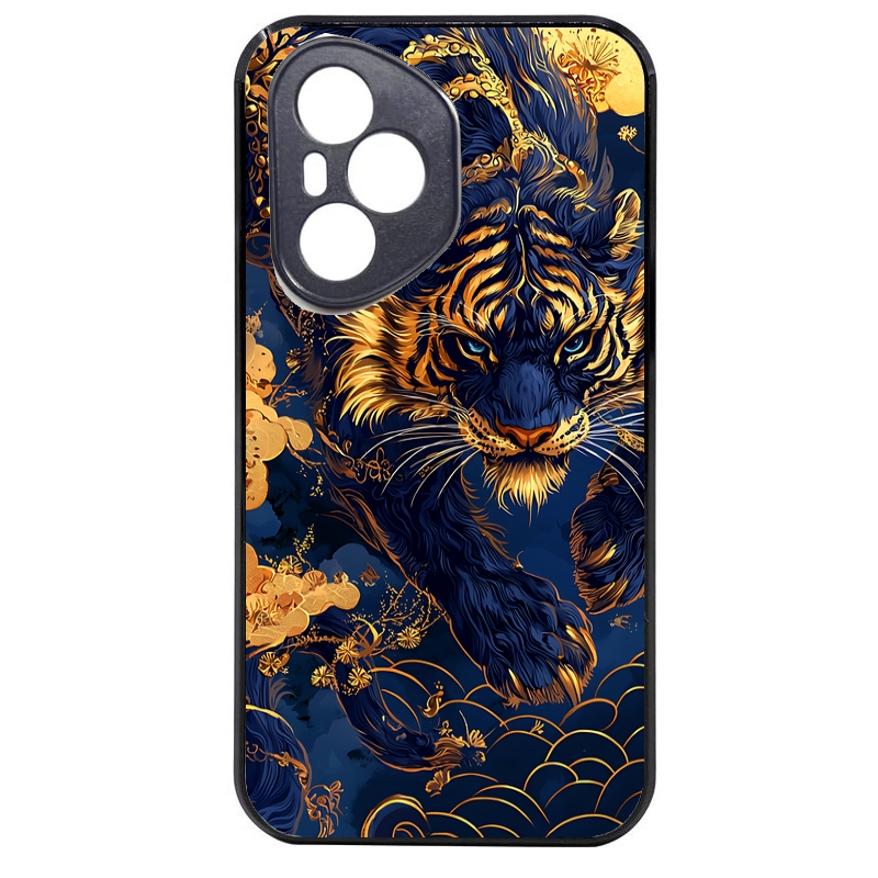 Coque noire taperso pour Honor 400 et Lite Pro Smart avec motif tigre et fleur protection antichoc personnalisée