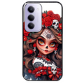 Coque noire taperso pour Redmi 15 4G et 5G avec motif tete de mort calavera rouge protection antichoc personnalisée