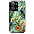 Coque noire taperso pour POCO C85 avec motif perroquet tropical protection antichoc personnalisée