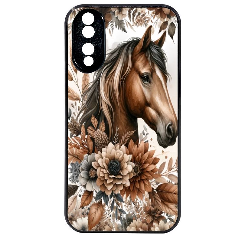 Coque noire taperso pour Honor 70 LITE 90 et LITE avec motif cheval automne protection antichoc personnalisée