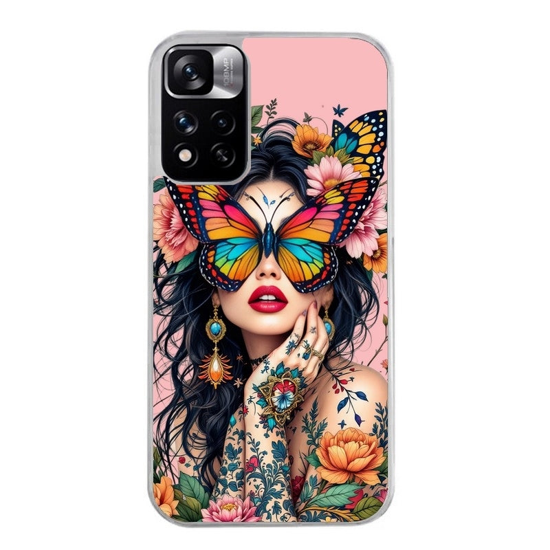 Coque taperso pour Redmi Note 12 4G 5G PRO 4G avec motif femme papillon protection antichoc personnalisée