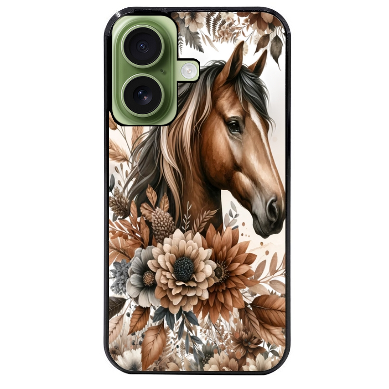 Coque noire taperso pour Iphone 17 17E AIR MAX PRO avec motif cheval automne protection antichoc personnalisée