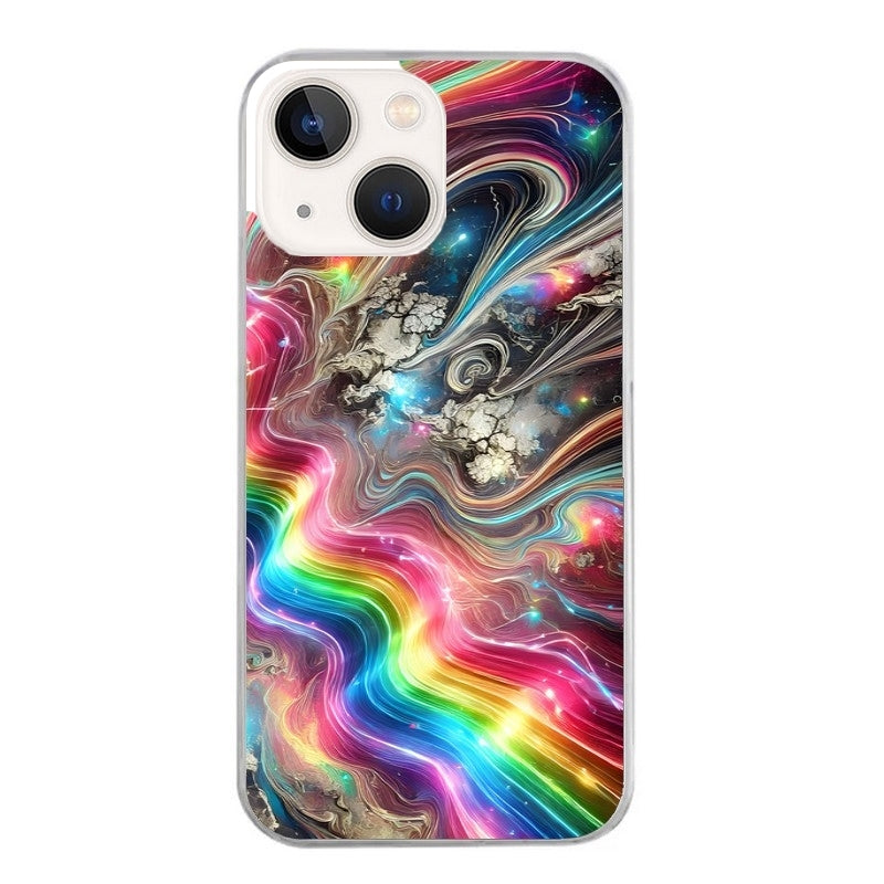 Coque taperso pour Iphone 11 et PRO PRO MAX avec motif marbre arc en ciel protection antichoc personnalisée