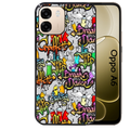 Coque noire taperso pour OPPO A6 A6X 4G et 5G avec motif tag et graffiti protection antichoc personnalisée