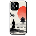 Coque noire taperso pour OPPO A40 avec motif samourai et temple personnalisee protection antichoc personnalisée