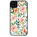 Coque noire taperso pour galaxy A22 A32 A52 A52S 4G 5G  avec motif fleur des champs protection antichoc personnalisée