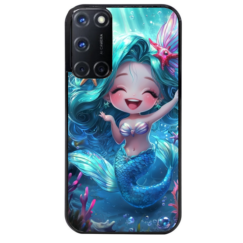 Coque noire taperso pour OPPO Reno 8 LITE avec motif sirene style anime protection antichoc personnalisée