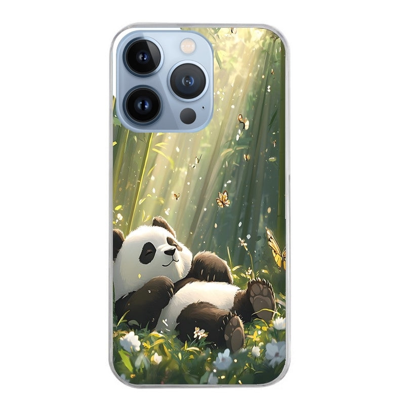 Coque taperso pour Iphone 14 et PRO PLUS PRO MAX avec motif panda bambou protection antichoc personnalisée