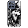 Coque noire taperso pour Moto Edge 60 et Neo Fusion Pro avec motif loup dreamcatcher protection antichoc personnalisée