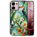 Coque noire taperso pour OPPO A6 PRO 4G et 5G avec motif perroquet tropical protection antichoc personnalisée