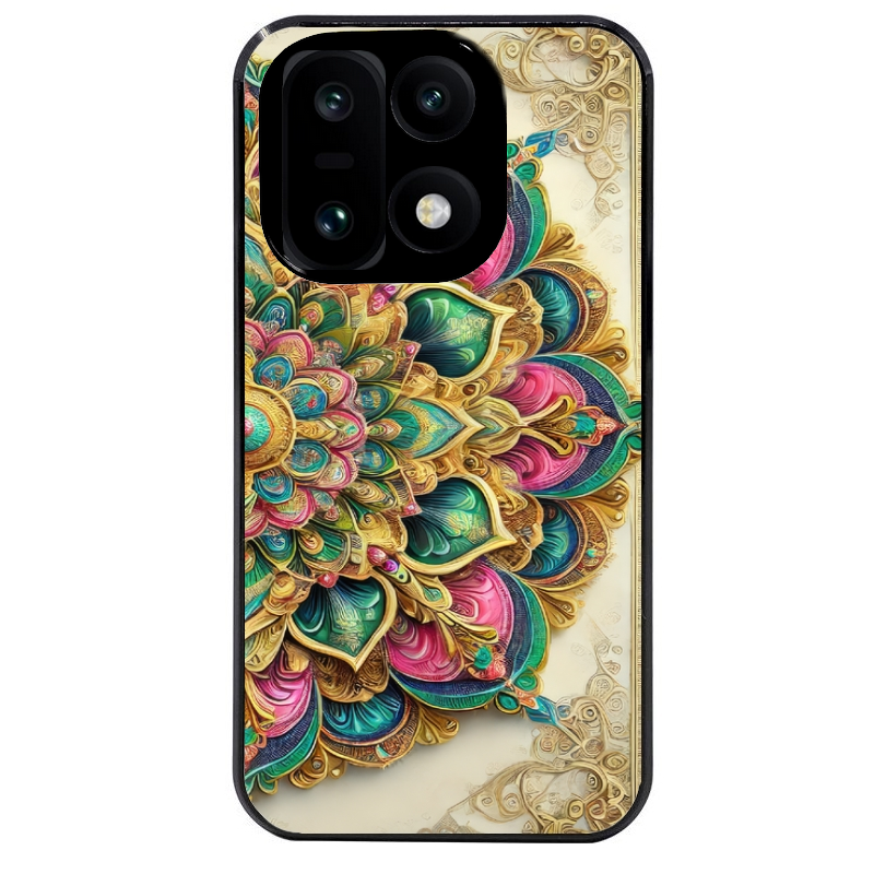 Coque noire taperso pour OnePlus 15 avec motif mandala 3 protection antichoc personnalisée
