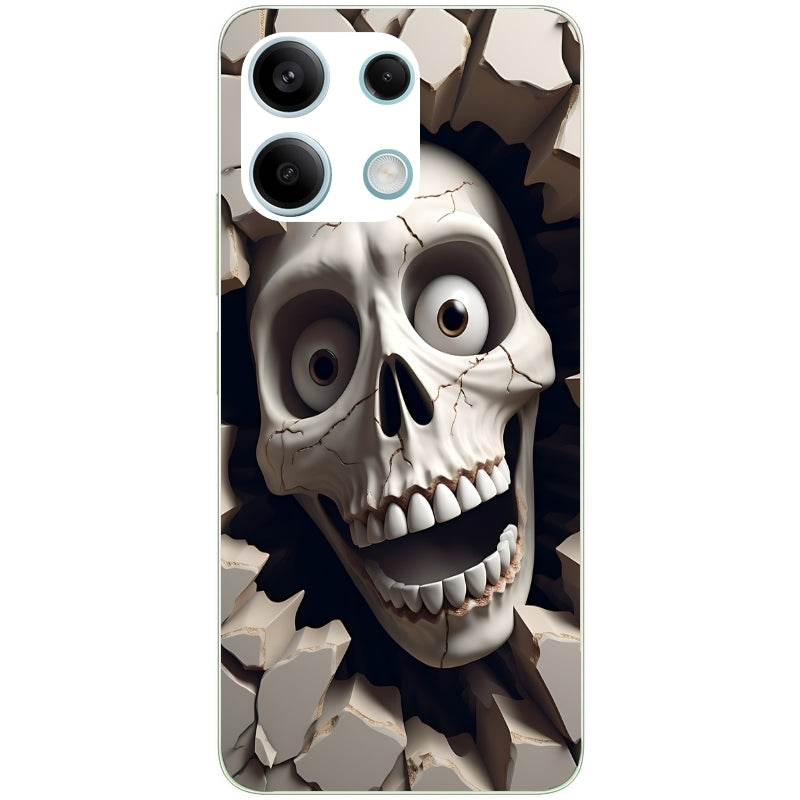 Coque taperso pour POCO X6 5G avec motif tete de mort smile protection antichoc personnalisée