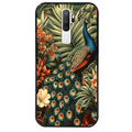 Coque noire taperso pour OPPO A5 A9 2020 avec motif paon tropical protection antichoc personnalisée