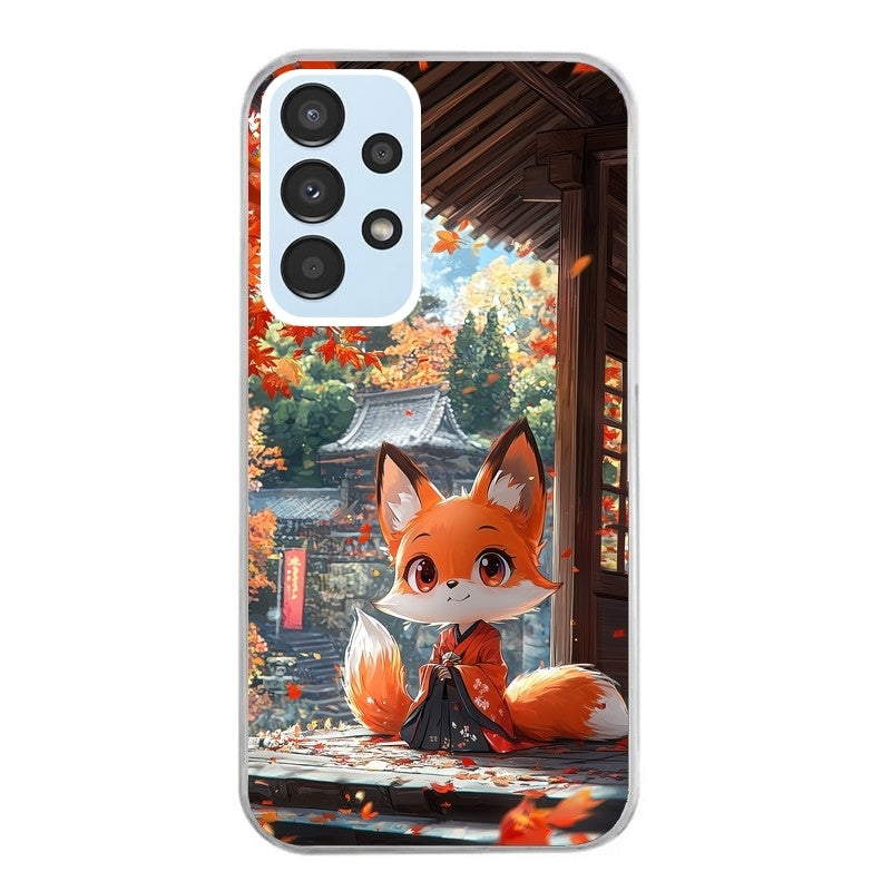 Coque taperso pour Galaxy A13 4G et 5G A23 A53 avec motif renard et fox anime protection antichoc personnalisée