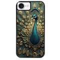 Coque noire taperso pour Iphone 16 16E PLUS MAX PRO avec motif paon bijoux protection antichoc personnalisée