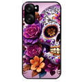 Coque noire taperso pour OnePlus Nord CE5 avec motif tete de mort calavera violette protection antichoc personnalisée