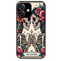 Coque noire taperso pour OPPO A40 avec motif tete de mort lovers protection antichoc personnalisée