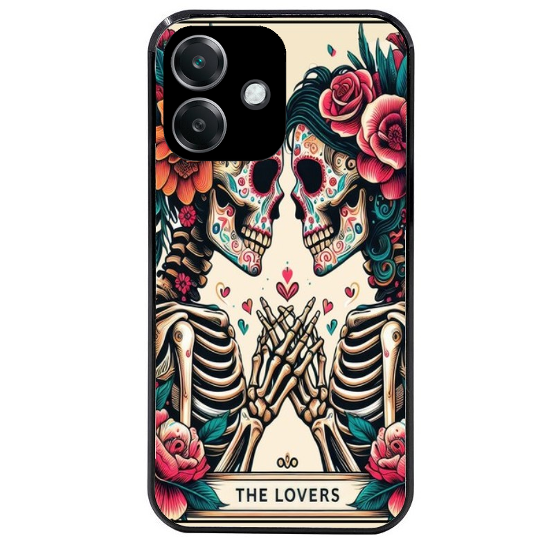 Coque noire taperso pour OPPO A40 avec motif tete de mort lovers protection antichoc personnalisée