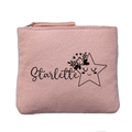 Porte monnaie personnalisé motif starlette etoile rose clair en feutrine en feutrine