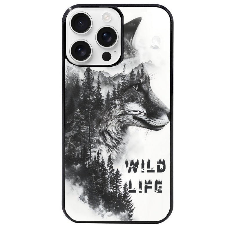 Coque noire taperso pour Iphone 16 16E PLUS MAX PRO avec motif renard fox wild protection antichoc personnalisée