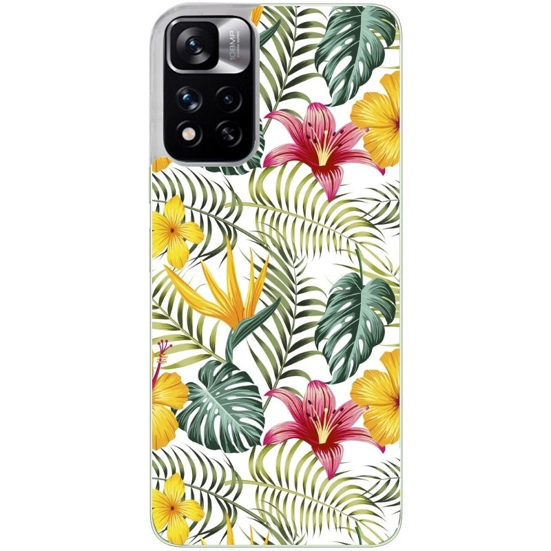 Coque taperso pour Redmi Note 12 4G 5G PRO 4G avec motif jungle et fleur hibiscus protection antichoc personnalisée