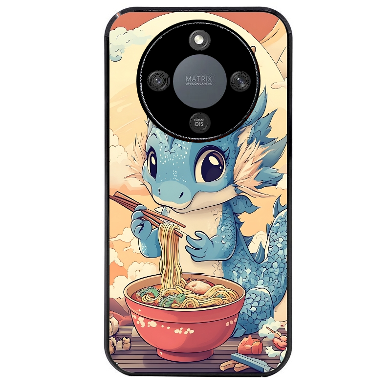 Coque noire taperso pour Magic 5 6 LITE et PRO avec motif dragon ramen 2 protection antichoc personnalisée