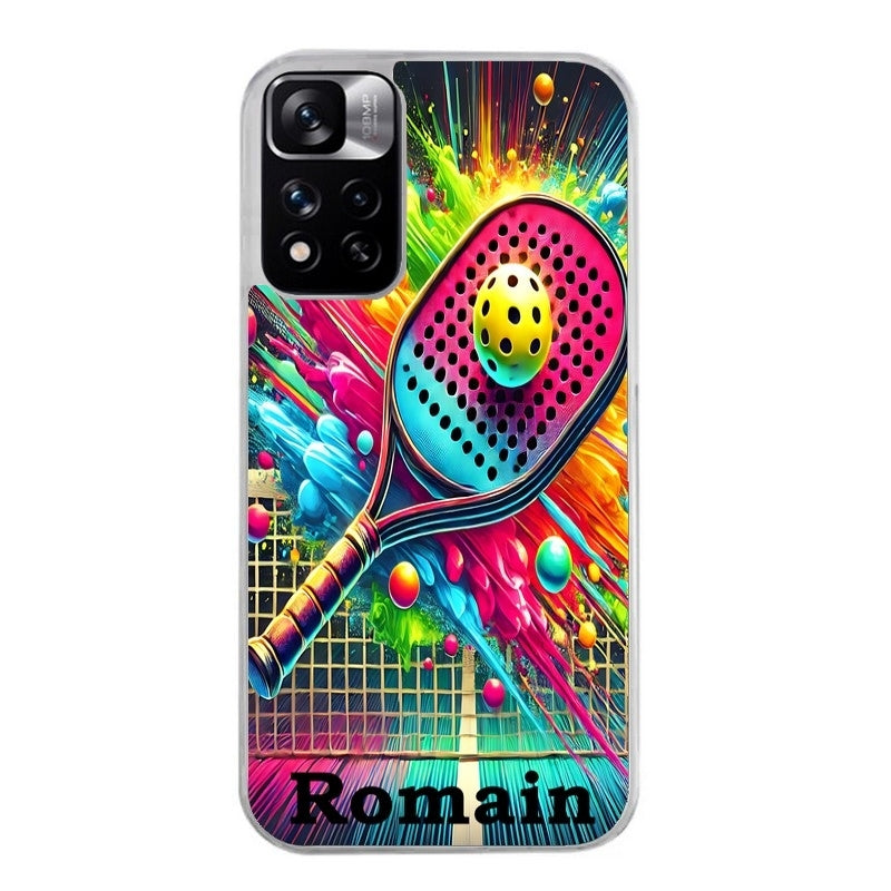Coque taperso pour Redmi Note 11 4G PRO 5G 11S avec motif padel raquette personnalisee protection antichoc personnalisée