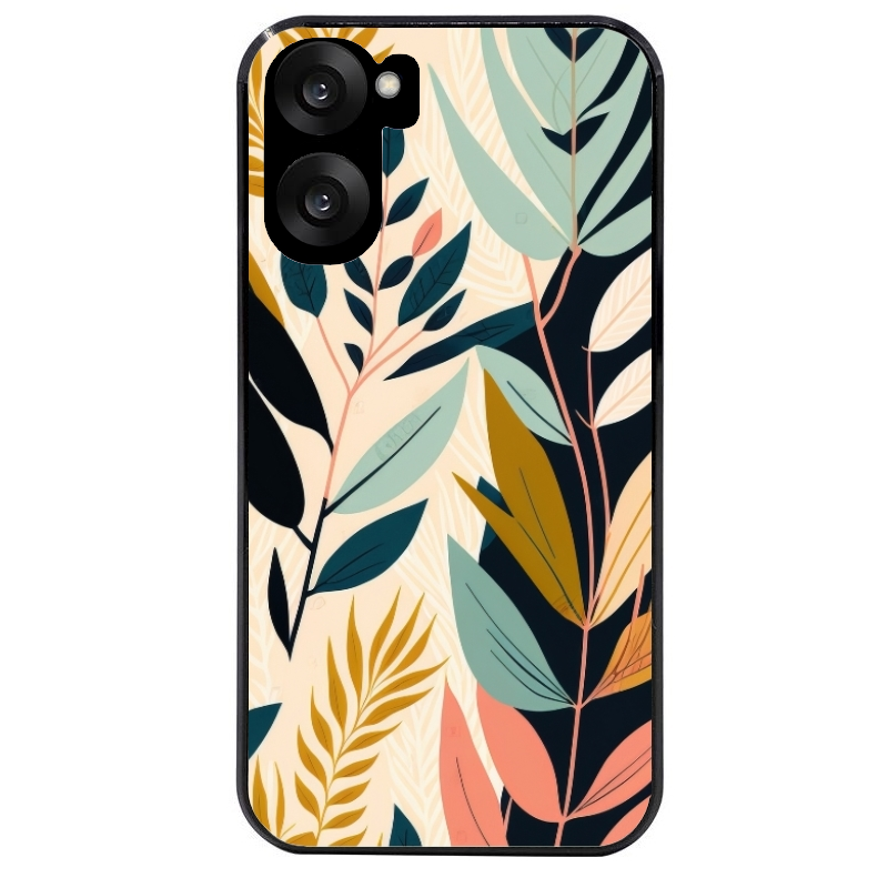 Coque noire taperso pour OnePlus Nord CE5 avec motif vintage et fleur protection antichoc personnalisée
