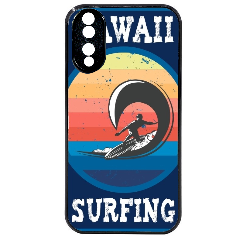 Coque noire taperso pour Honor 70 LITE 90 et LITE avec motif hawaii et surf protection antichoc personnalisée