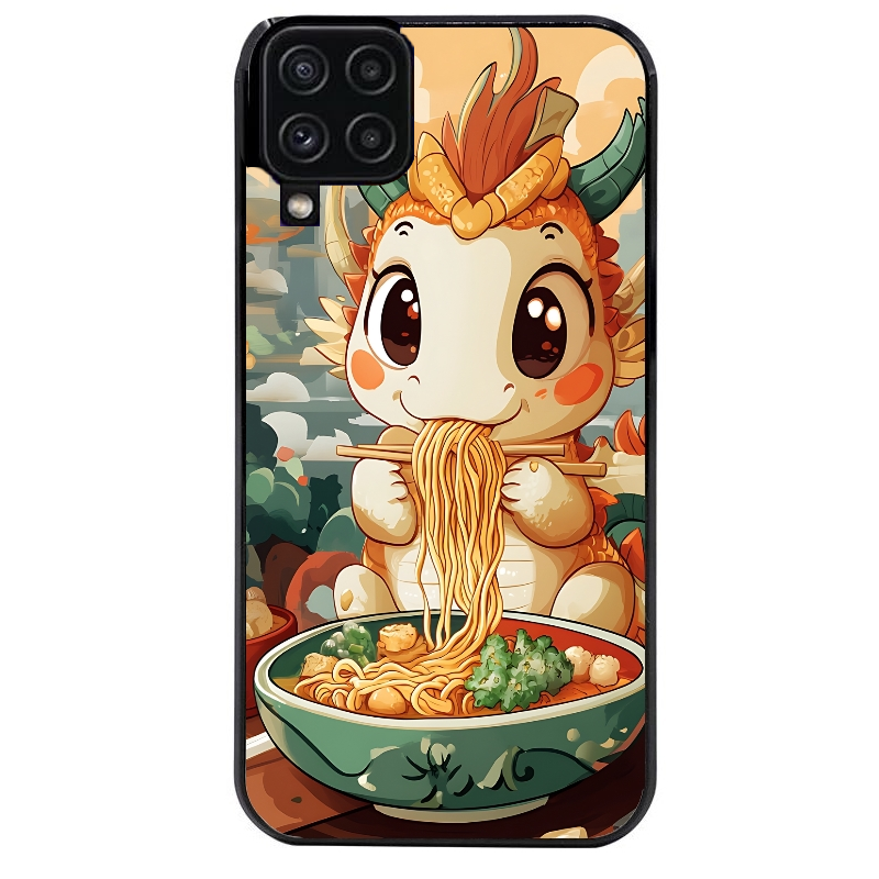 Coque noire taperso pour galaxy A22 A32 A52 A52S 4G 5G  avec motif dragon ramen 3 protection antichoc personnalisée