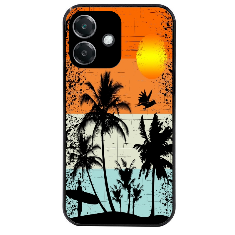 Coque noire taperso pour OPPO A40 avec motif hawai sun protection antichoc personnalisée