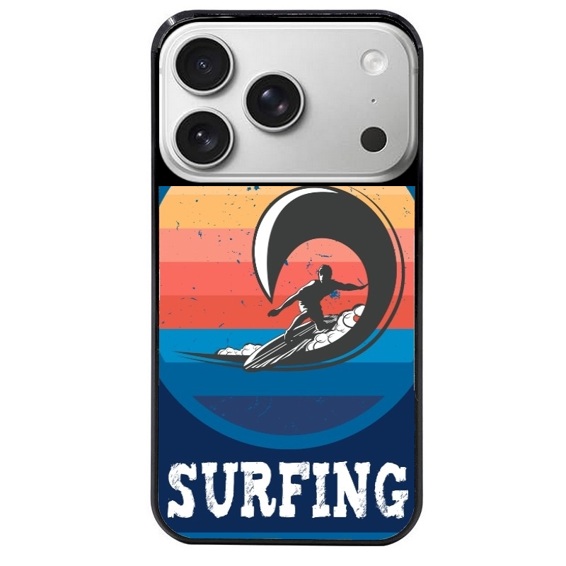 Coque noire taperso pour Iphone 17 17E AIR MAX PRO avec motif hawaii et surf protection antichoc personnalisée