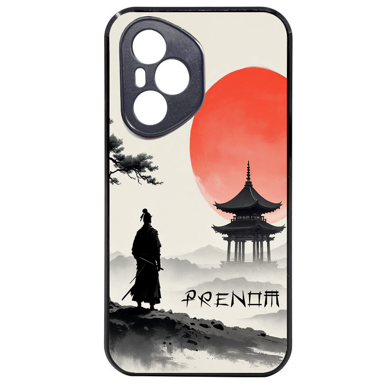 Coque noire taperso pour Honor 400 et Lite Pro Smart avec motif samourai et temple personnalisee protection antichoc personnalisée