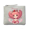 Porte monnaie personnalisé fee coeur ivoire en feutrine en feutrine ivoire