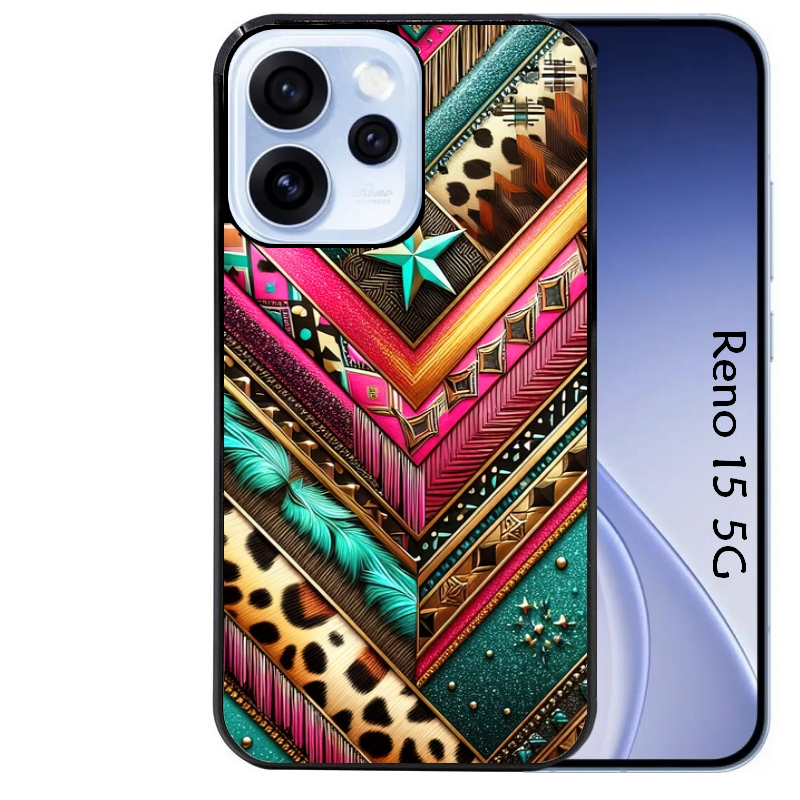 Coque noire taperso pour OPPO Reno 15 et F FS 5G avec motif chevron texas protection antichoc personnalisée