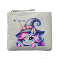 Porte monnaie personnalisé licorne magic ivoire en feutrine en feutrine ivoire