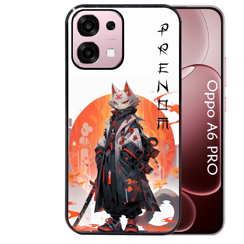 Coque noire taperso pour OPPO A6 PRO 4G et 5G avec motif anime chat japan personnalise protection antichoc personnalisée