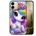 Coque noire taperso pour OPPO A6 A6X 4G et 5G avec motif licorne et fleurs protection antichoc personnalisée