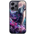 Coque noire taperso pour Redmi 12 4G et 5G avec motif loup et plume protection antichoc personnalisée