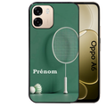 Coque noire taperso pour OPPO A6 A6X 4G et 5G avec motif badminton sport personnalise protection antichoc personnalisée
