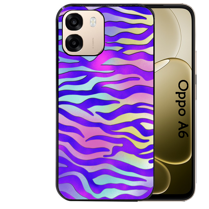 Coque noire taperso pour OPPO A6 A6X 4G et 5G avec motif zebre color protection antichoc personnalisée