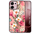 Coque noire taperso pour OPPO A6 PRO 4G et 5G avec motif fleur rose protection antichoc personnalisée