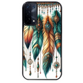 Coque noire taperso pour OPPO A54 et A74 5G avec motif plumes et bijoux protection antichoc personnalisée