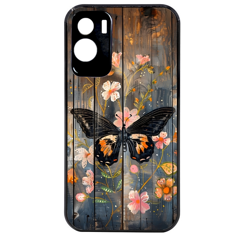 Coque noire taperso pour Honor 70 LITE 90 et LITE avec motif bois et papillon 2 protection antichoc personnalisée