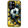 Coque noire taperso pour POCO C85 avec motif football personnalisee protection antichoc personnalisée