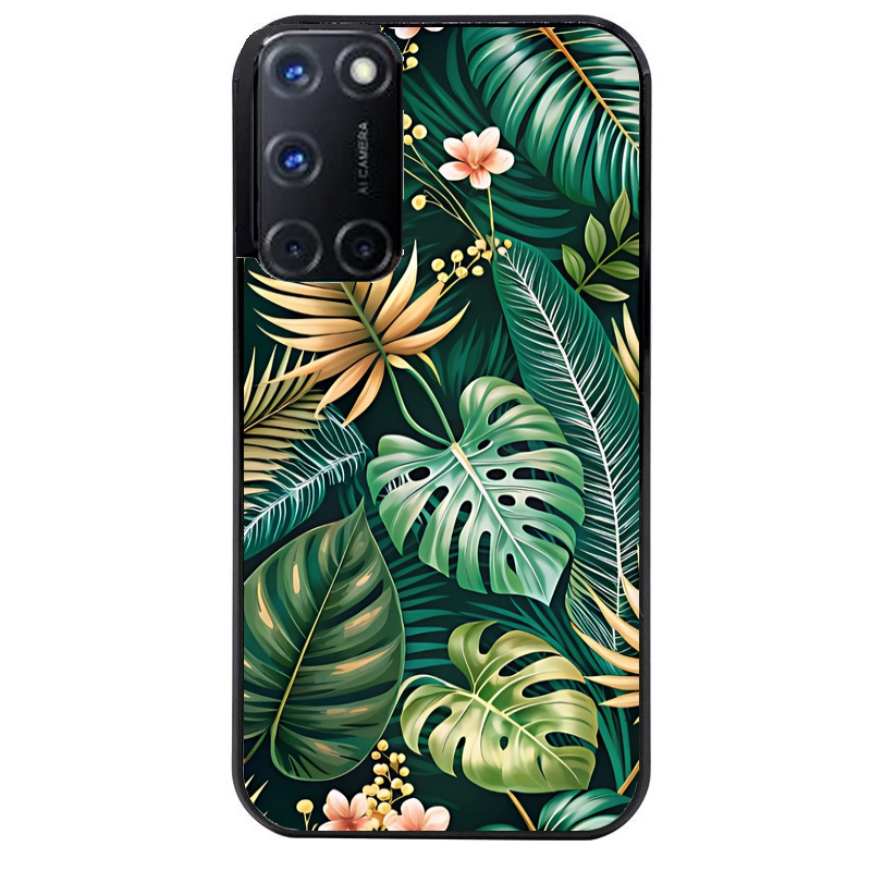 Coque noire taperso pour OPPO A72 4G avec motif jungle dore protection antichoc personnalisée