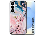 Coque noire taperso pour galaxy S26 et PLUS ULTRA FE avec motif marbre fleur cerisier protection antichoc personnalisée