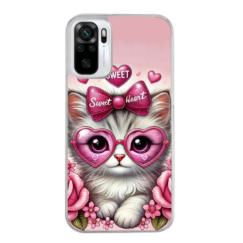 Coque taperso pour Redmi Note 10 4G 5G PRO 10S avec motif chat lunettes protection antichoc personnalisée